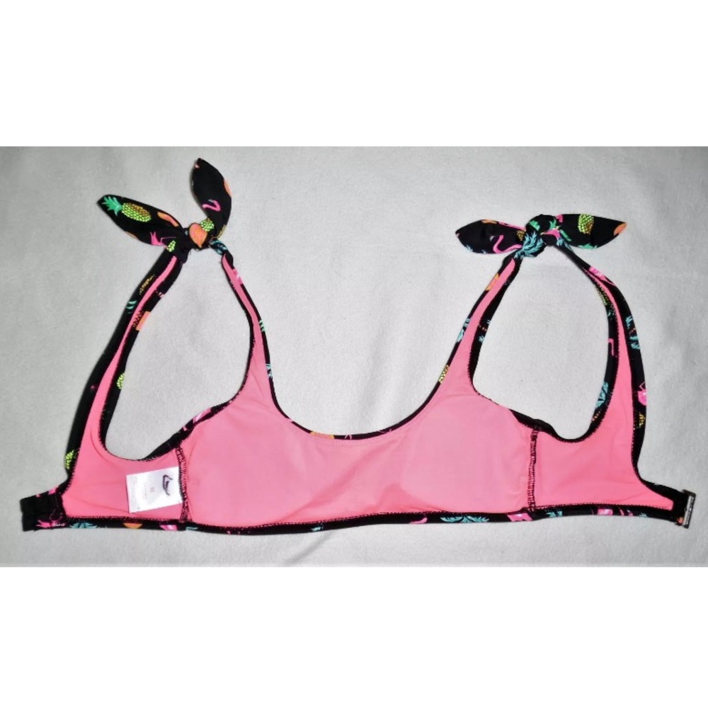 XHILARATION | Neon Tropical Print Bikini Top - Picture 4 of 6